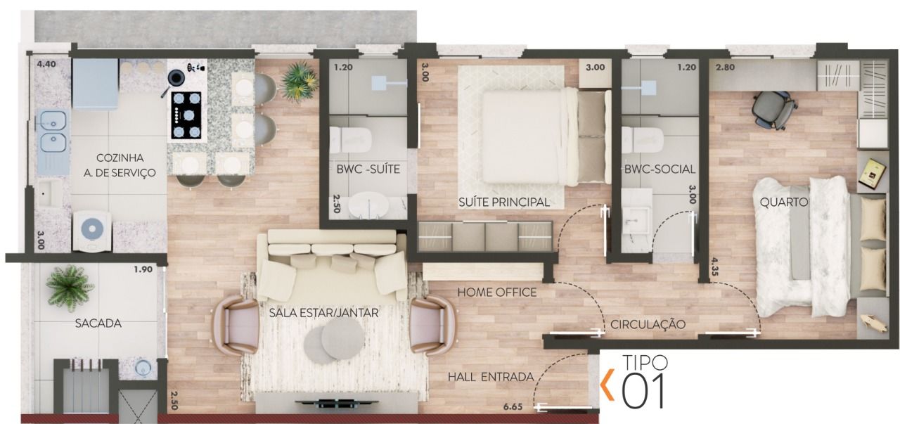 Apartamento de 1 quarto, 71m² no bairro Centro, em Chapecó | Eu Corretor