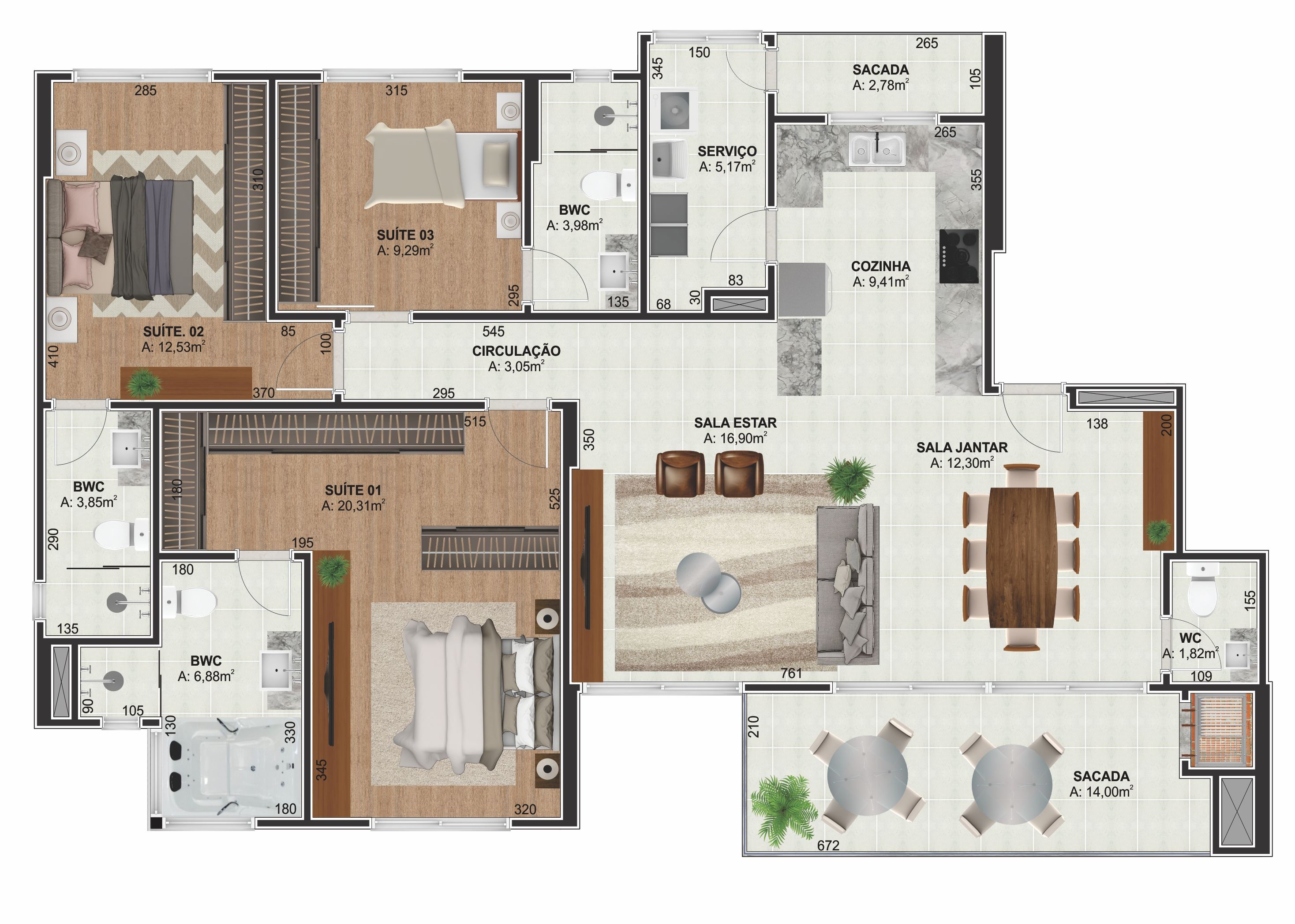 Apartamento de 140m² no bairro Centro, em Chapecó | Eu Corretor