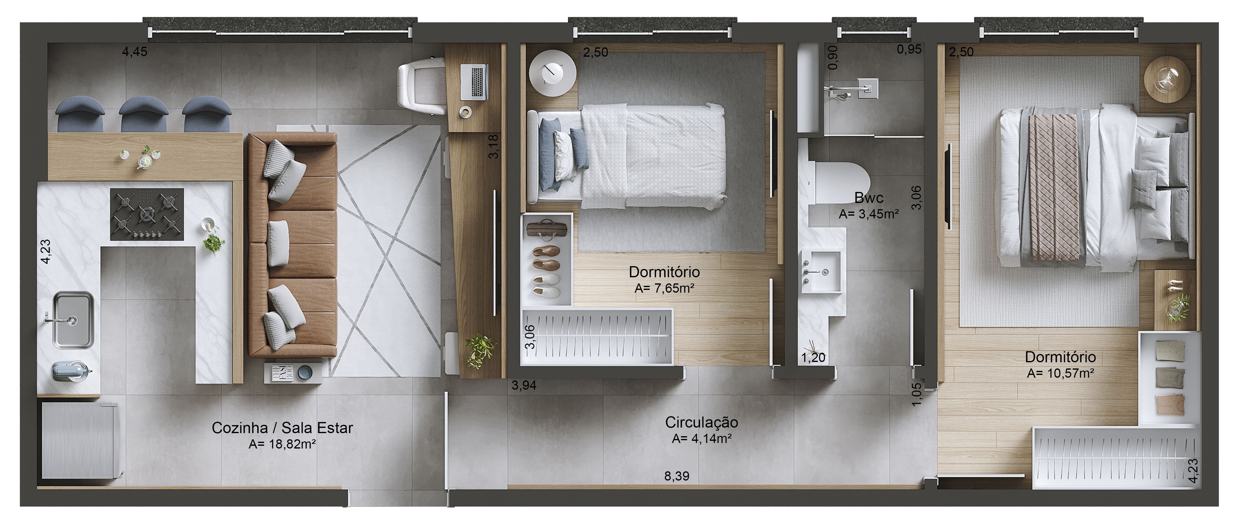Apartamento de 2 quartos, 51m² no bairro Centro, em Chapecó | Eu Corretor
