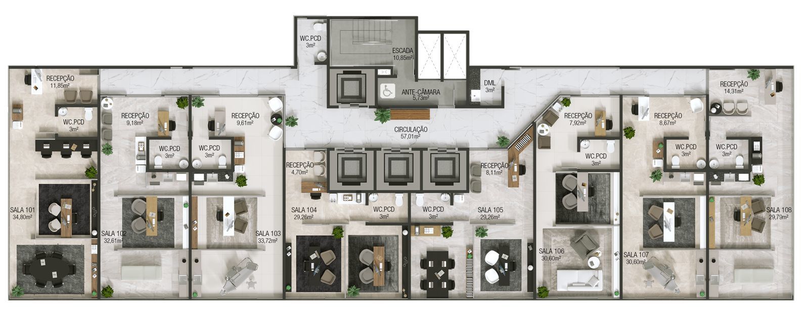 Sala Comercial de 37m² no bairro Centro, em Chapecó | Eu Corretor